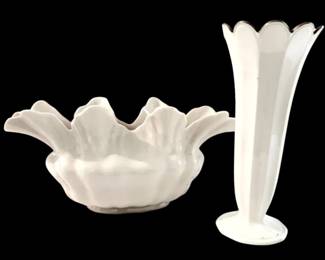Lenox Ruffle Edged Bowl Narum GoldRimmed China Vase