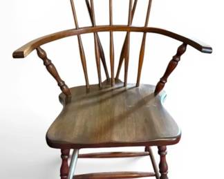 Antique Wooden Brace Back Armchair