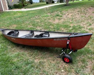 Outside picture of boat and trailer