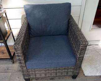 Pair outside wicker chairs