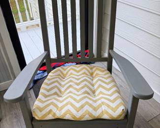 Gray wooden rocker