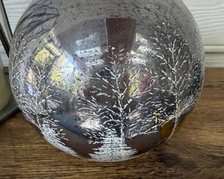 Lighted winter glass ball