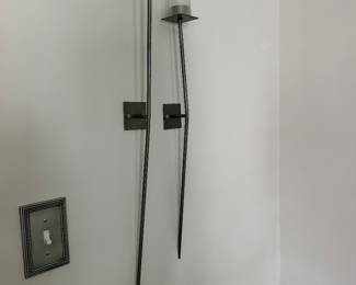 Pair candle wall sconces