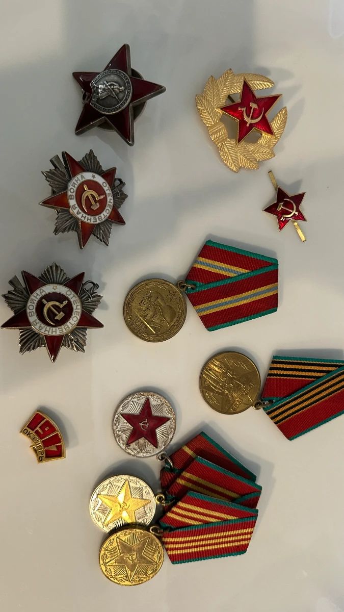soviet era military medals and badges. other military items not shown