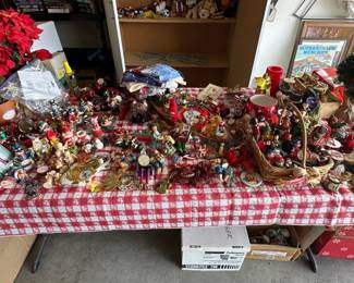 vintage ornaments and christmas tree (unshown) is filled also