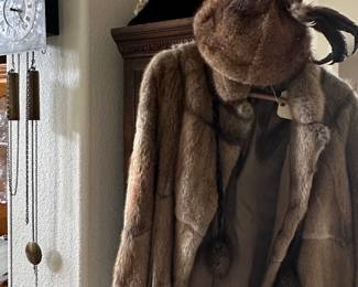 Fur coat and hat