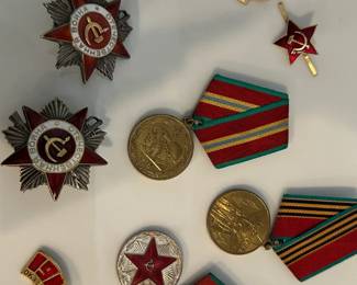 soviet era military medals and badges. other military items not shown
