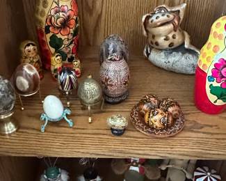 multiple nesting dolls and nutcrackers