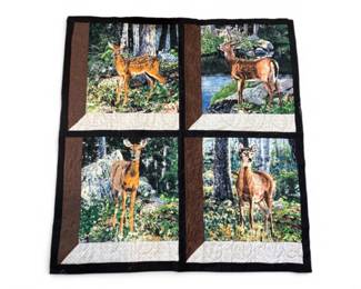 Hand quilted deer wall art