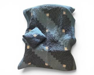Log Cabin Quilt with Pillow