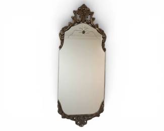 Ornate framed etched mirror