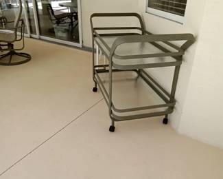 Rolling patio bar