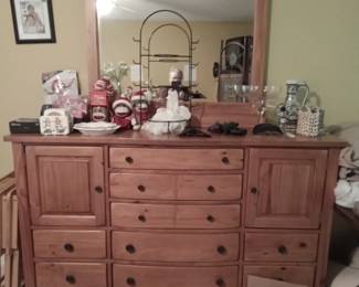 Dresser and attached mirror