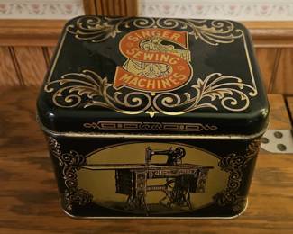 Singer Sewing Machine Tin