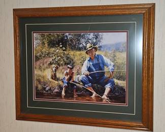 Grandpa and Grandson Fishing Print