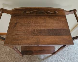 Antique Washstand Table with Towel Bars second image