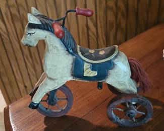 HandCarved Wooden Tricycle Horse