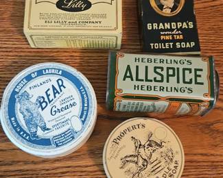 Vintage Apothecary Household Tins Lot