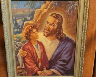 Jesus and a Young Boy Painting