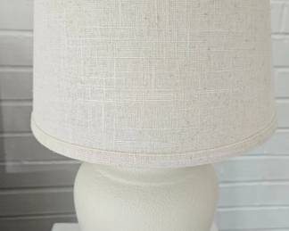 White Textured Ceramic Urn Table Lamps, set of