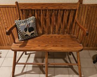 Oak Spindle Back Bench