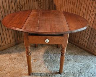 Drop Leaf Side Table with Drawer third image