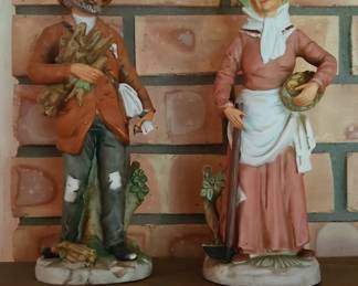 HOMCO Farmer Couple Figurines