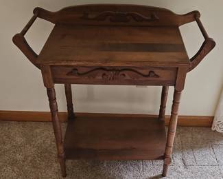 Antique Washstand Table with Towel Bars