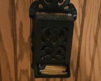 Cast Iron Ornate Match Holder
