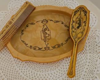 Art Deco Celluloid Vanity Set