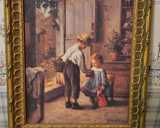 Children with Basket Painting