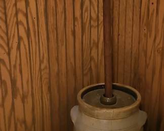 Stoneware Butter Churn and Jug