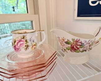 pink depression dishes