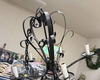 Black Mediterranean 1980s chandelier