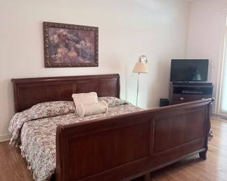 King size sleighbed with box springs only