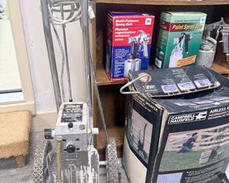    Campbell Hausfeld Professional * Type: Airless Paint Sprayer * Motor: 3/4 HP * Output: 0.44 GPM -“44 GPM-44 gallons p min