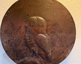 copper owl hanging piece