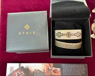 Etkie Navajo handbeaded cuff bracelets