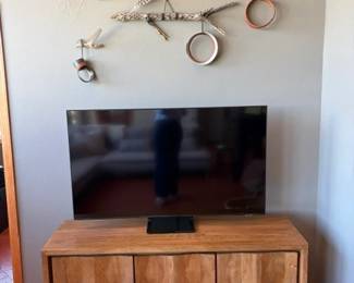 West Elm Carved Pattern solid wood media console, 60", 