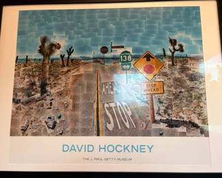 David Hockney 2017 Getty Museum exhibition framed poster