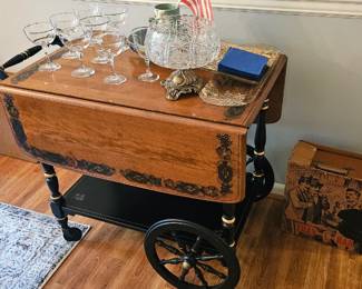 antique bar cart