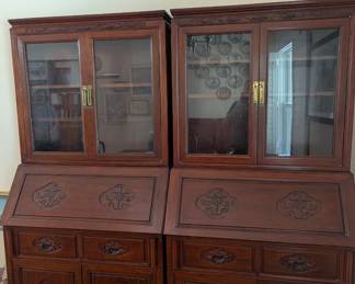 2 Beautiful Asian Rosewood Secretary Desks