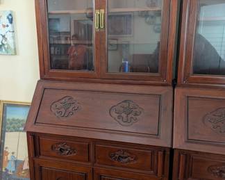 2 Beautiful Asian Rosewood Secretary Desks