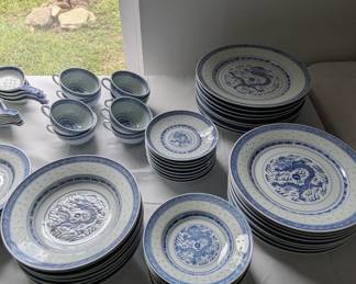 Full Set of Tienshan "Rice grain" Porcelain Dinnerware Set