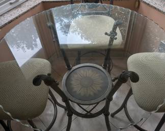 Kitchen Highboy chairs and glass top table
