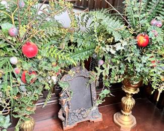 Brass Flower Vases & Picture Frame