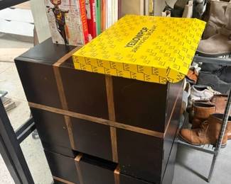 2 stackable chests (2 drawers each) with Yellowpop neon Basquaiat crown NIB  