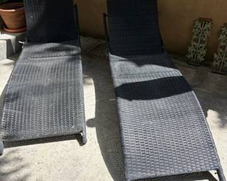 All weather wicker chaise lounges