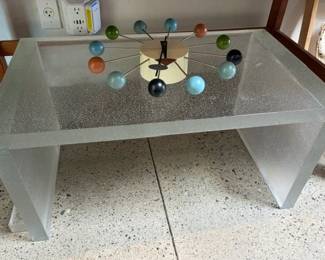 Vintage glass (not lucite) table