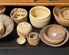 Great vintage Native American basket collection - Hopi, Apache, Pacific Northwest, Northern California, Tohono Oodham